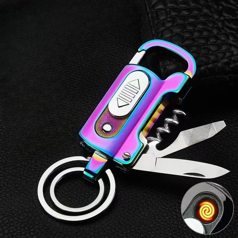 Electronics And Gadgets With A - Multifunctional Electronic Lighter Keychain Wine Opener
