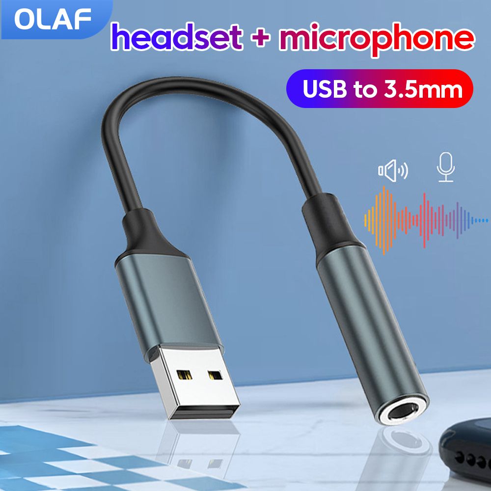 Usb Sound Card External - USB to 3.5MM Audio AUX Cable