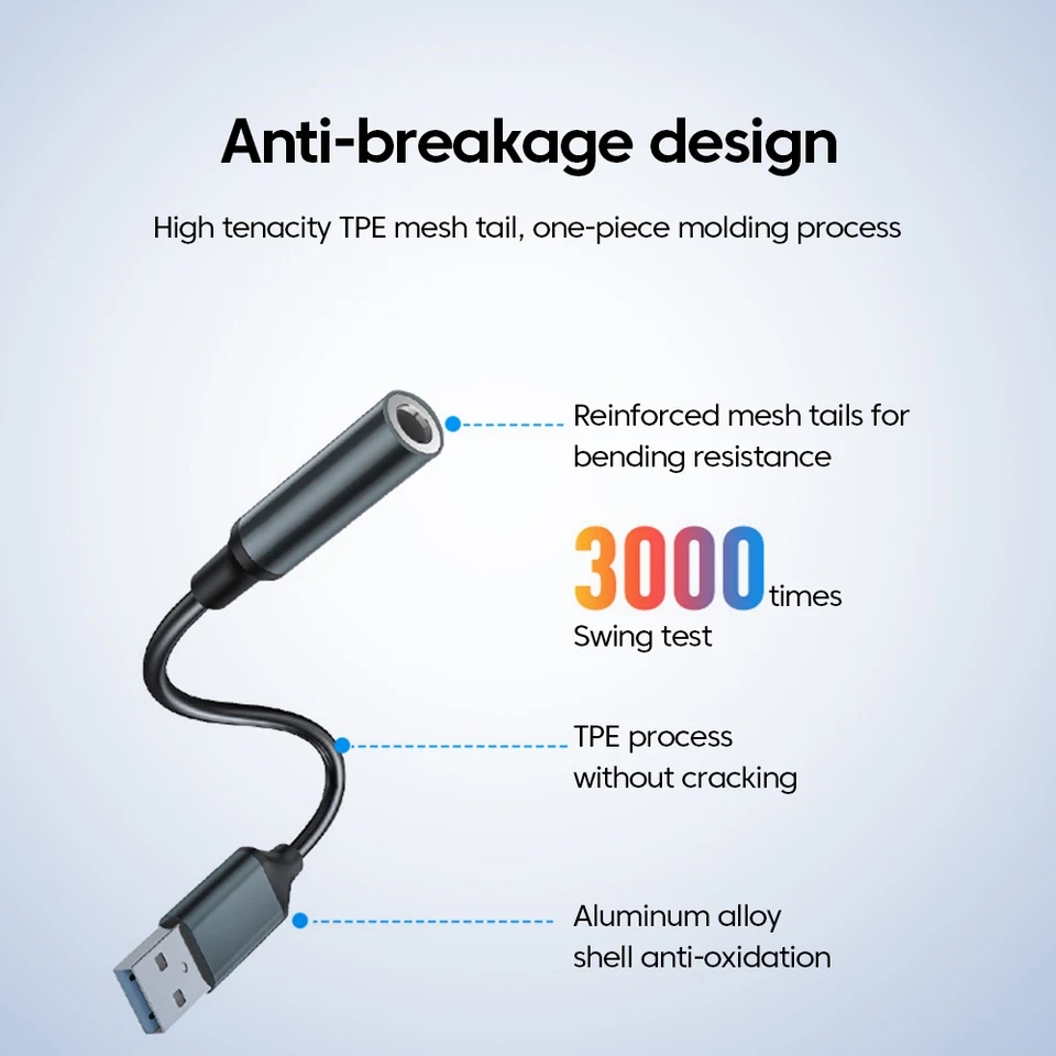 Usb Sound Card External - HiFi USB to 3.5mm Audio Adapter
