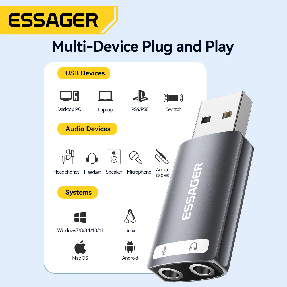 Essager USB Sound Card Externa - Usb Sound Card External review and price
