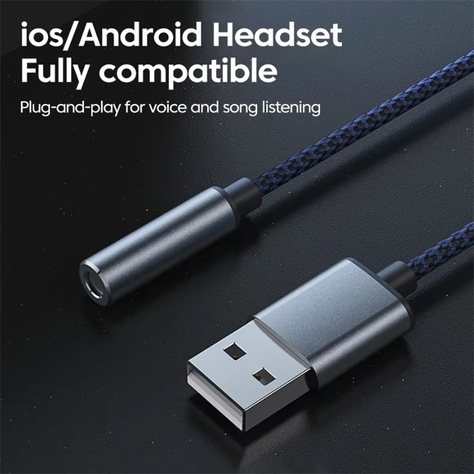 USB to 3.5mm Audio Jack Adapte - Usb Sound Card External review and price